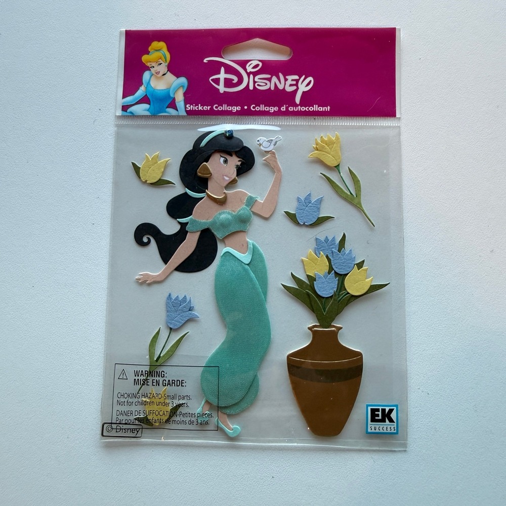 Disney Princess Jasmine Flowers Sticker Collage EK Success Jolee's Boutique NEW